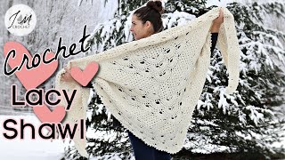 Grandma's German Shells Shawl | HOW TO CROCHET A SHAWL | Crocheting Virus stitch/Granny stitch shawl
