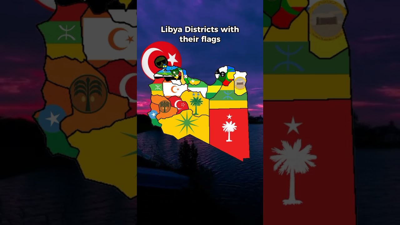 Libya Districts with their flags. #libya