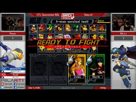 CFL Smackdown 166 Melee - Krudo (Sheik) vs MrLz (Marth) - Winners Quarters