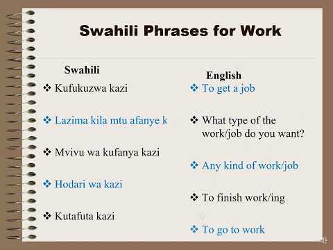 Top 25 Swahili Phrases for Work