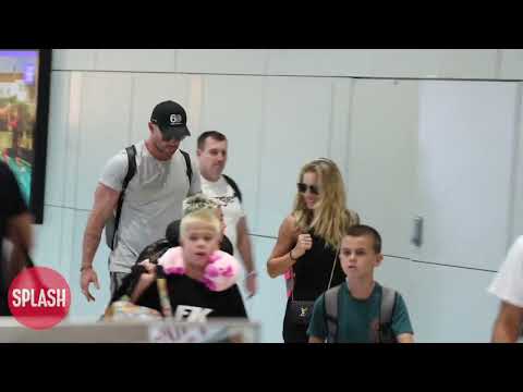 Chris Hemsworth And Elsa Pataky Arrive In Sydney With Their Children