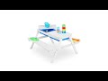 Table de jeu enfants en bois blanc Bleu - Blanc - Bois manufacturé - Matière plastique - 89 x 50 x 85 cm