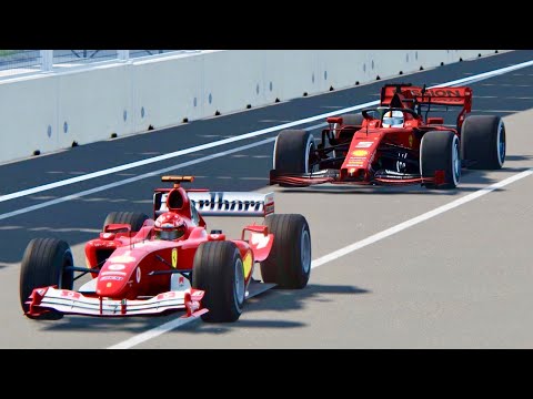 Ferrari F1 2019 vs Ferrari F1 2004 - Azerbaijan Baku