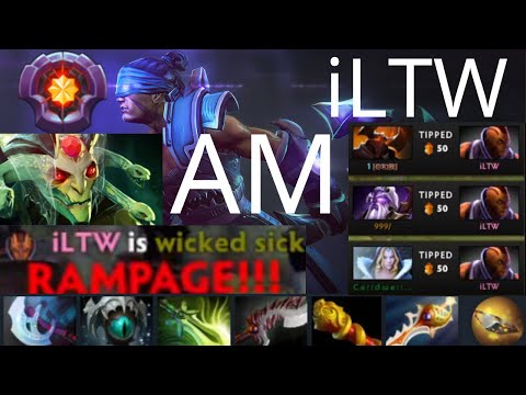 iLTW Anti-Mage vs Medusa, MK, Mars - solo hg and rampage  - dota2