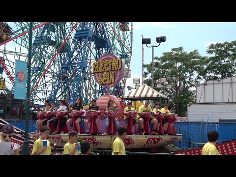 [4K] ELECTRO SPIN Ride at Luna Park Coney Island Brooklyn New York USA