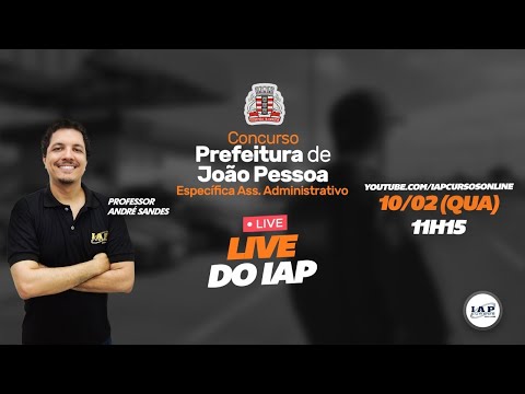 Banner de capa do material gratuito LIVE: CONCURSO DE JP - ESPECÍFICA ASS. ADMINISTRATIVO.