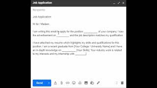 How to Write an Email for Job Application | Applying Job Application | How to write an Email