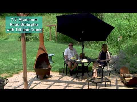 Ultimate Patio 7.5 Ft. Octagonal Aluminum Patio Market Umbrella W/ Crank & Tilt Video