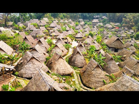【4K】The last primitive tribe in China: Wengding Village, the remnants of Wa dance and culture.