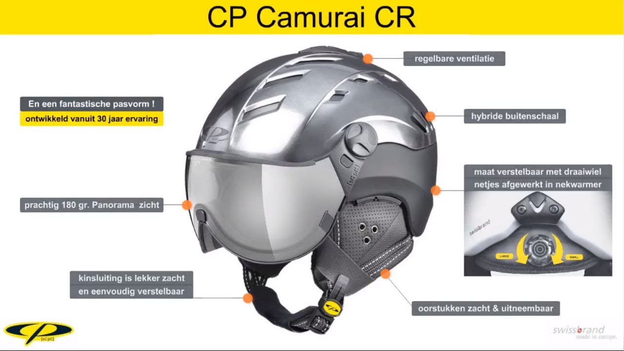 video CP Camurai CR skihelm met vizier