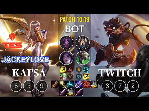 TES JackeyLove Kai'Sa vs Twitch Bot - KR Patch 10.19