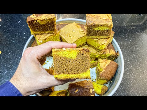 1st Time Trial; “Triple Decker”, Traditional Lebanese Cake: (SFOUF). Turmeric and Carob Molasses!