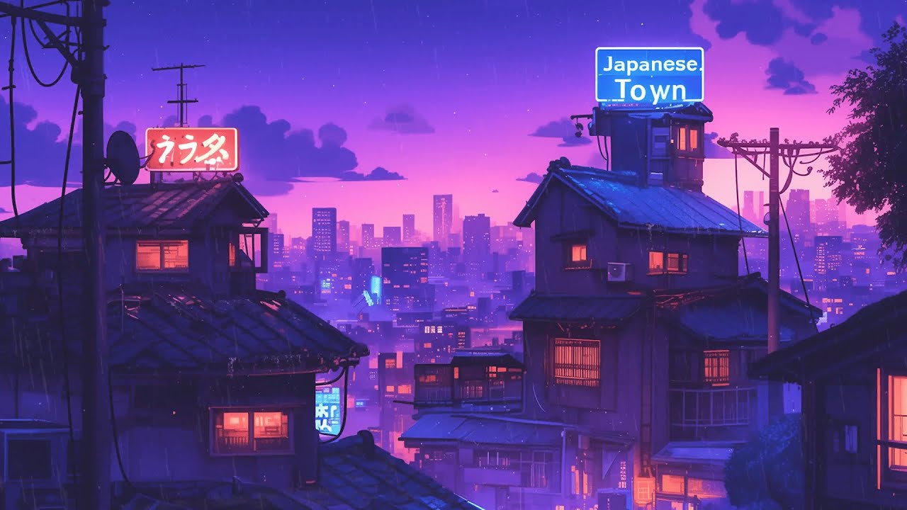 Lofi Hip Hop Beats 🏓 1980s & 90s Nostalgic Vibes & Retro Japanese Town Ambience 🌆 Lofi Rain Playlist