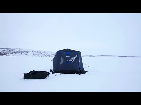 Ice fishing in crazy weather conditions (catch&amp;cook)