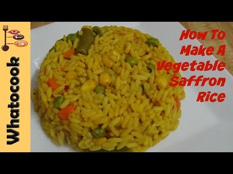 How To Make Vegetable Yellow Saffron Rice | #vegandeatz | whatoocook.com