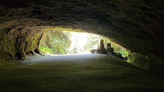 キャンプ場から　洞窟探検　温泉