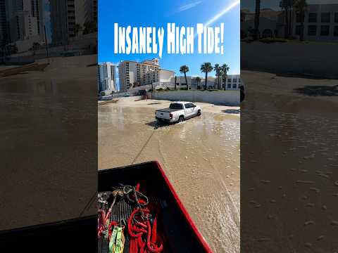 TBT To This SUPER High Tide! #automobile #beach #toyota #tbt #viral