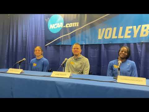 Pitt Volleyball HC Dan Fisher, S Rachel Fairbanks and MB Chiamaka Nwokolo speak on Washington State