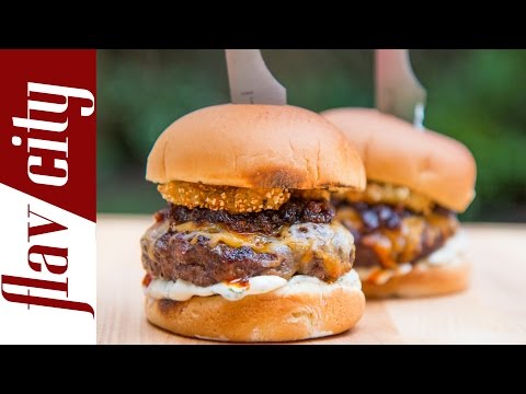 ⁣Ultimate BBQ Bacon Cheeseburger Recipe - FlavCity with Bobby