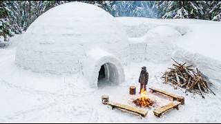 Man Builds INSANE Snow Igloo To Live In | Start to Finish by @BushcraftAdventure