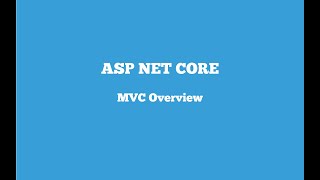 ASP NET CORE | MVC Overview