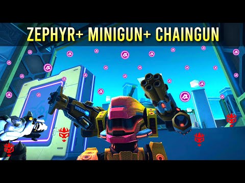 Minigun 12 + Chaingun 12 with Zephyr - Acoins Giveaway - Mech Arena