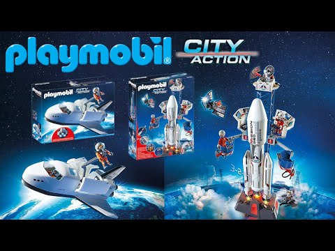 Playmobil City Action Space 2-part set 6195 6196 Space Rocket with Base Station + Space Shuttle