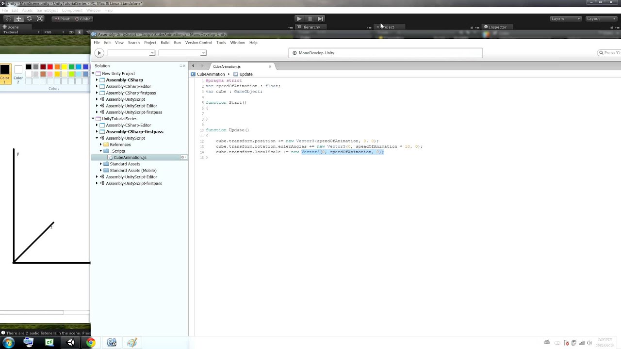 Unity Tutorial 5: Basic Scripting: Vector 3