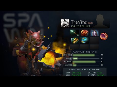 Dota 2 Replay 7.33c TraVins's -Hard Support- Techies [Top Supp] [SPAWN Team vs Myth Avenue Gaming]