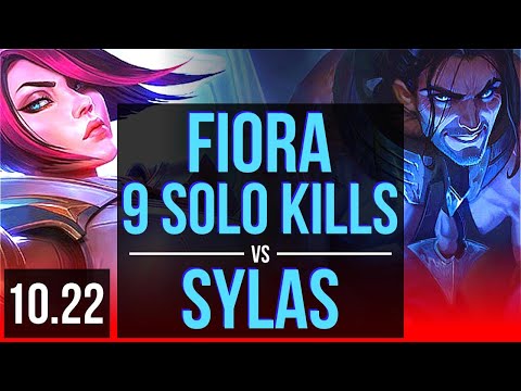 FIORA vs SYLAS (TOP) | 9 solo kills, 68% winrate, 14/3/3, Godlike | TR Grandmaster | v10.22
