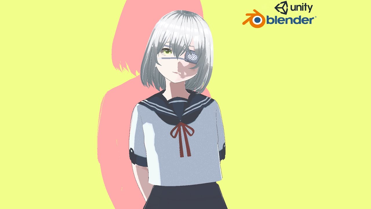 Eyepatch Anime School Girl Fully Rigged 3D Model