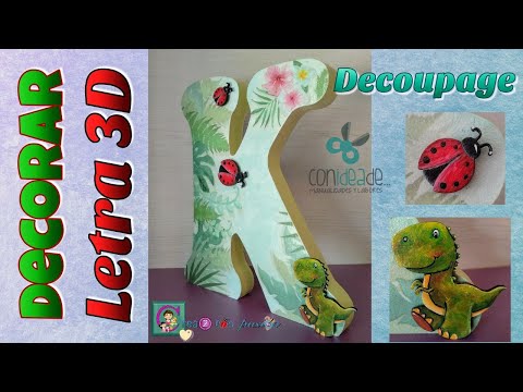 DECORAR letra DM con DECOUPAGE, PASTAS Y SILUETAS. DECORATE letter with DECOUPAGE / CONIDEADE