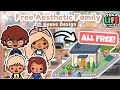 ALL FREE TINY HOUSE IDEA! ❤️🔑🏠 || Aesthetic Family of 4 || Toca Life World