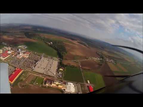 Take off from LKEXCA and air view on the "Excalibur City"