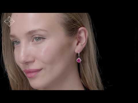 Ruby 2.42ct And Diamond 18K White Gold Alegria Earrings - P3409Y