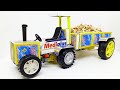 How To Make Matchbox Tractor With Trolley At Home Diy Matchbox Tractor Using Dc Motor