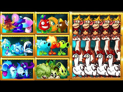 PvZ 2 Random Team Plants Vs Team ANIMAL Zombie LEVEL 50 - Who Will Win?