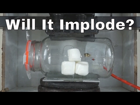 What Happens When You Crush A Vacuum Chamber With A Hydraulic Press While Under Vacuum? Video