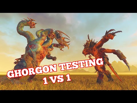 1 vs 1 Ghorgon Testing against 10 Monsters. The Silence and the Fury DLC. Total War Warhammer 2