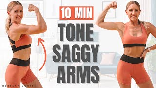 10 MIN ARM WORKOUT for Sagging Skin (NO EQUIPMENT) | Rebecca Louise