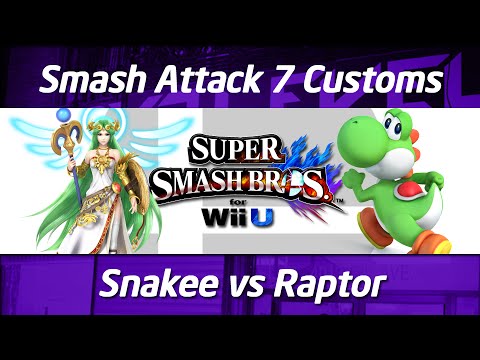 Smash Attack 7 - SSB4 Customs 1v1 - Snakeee (Palutena) vs Raptor (Yoshi)