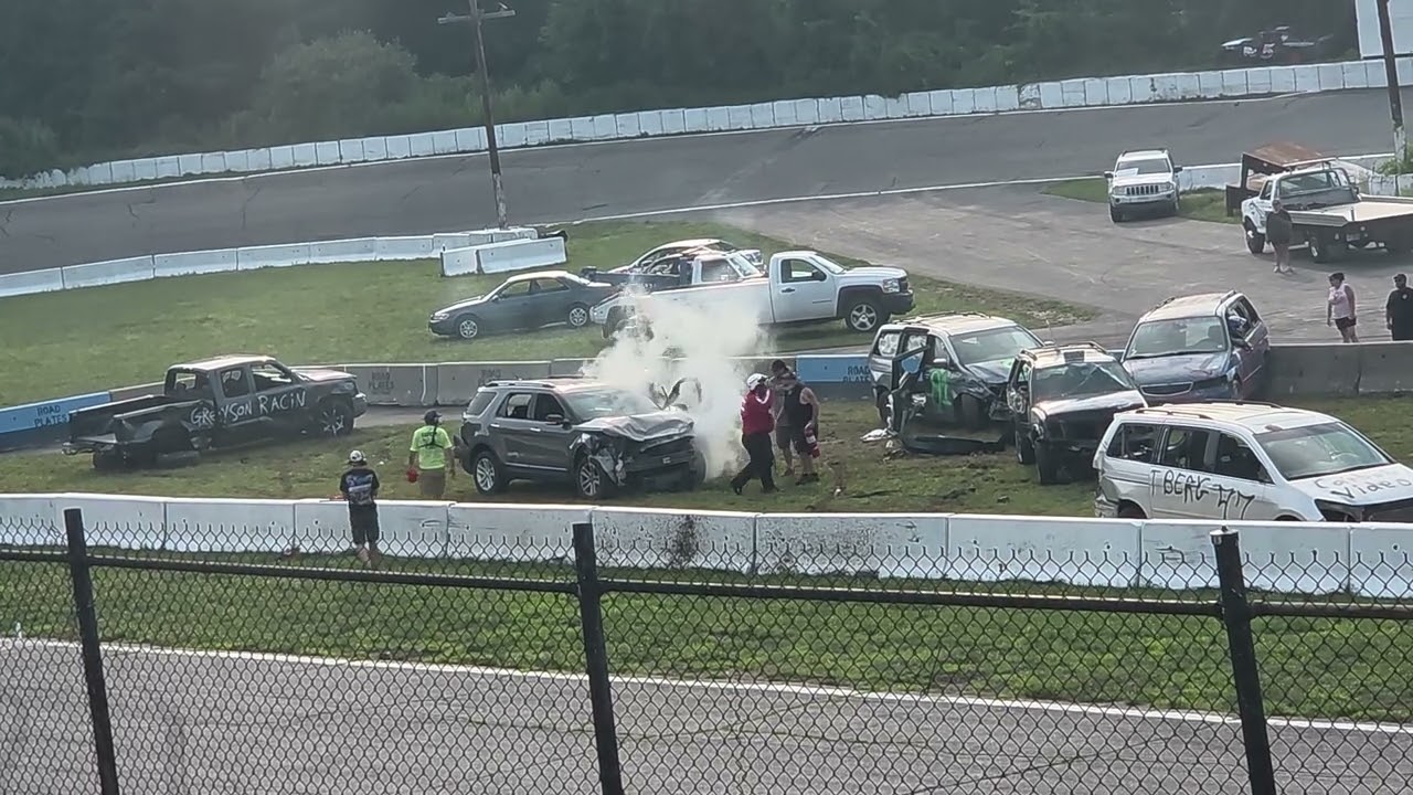 Hudson Speedway Demo Derby with Ford Explorers