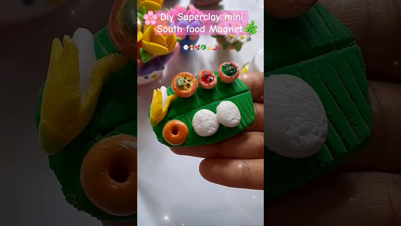 Diy fridge magnet with #superclay 😍✨️#diy #clay #magnet #trending #art