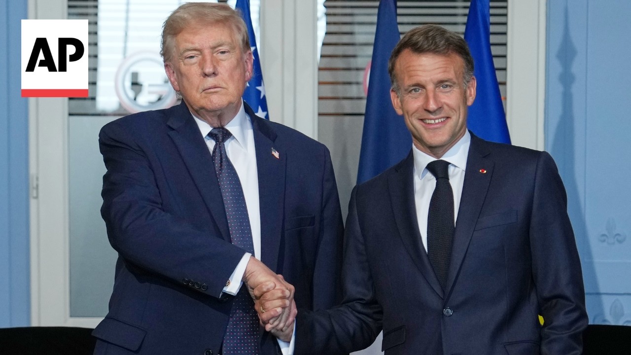 Video | Trump meets with Macron and says ‘great things are going to happen’ with Iran deal