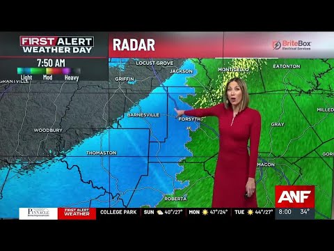 Snow showers begin to move out of north Georgia