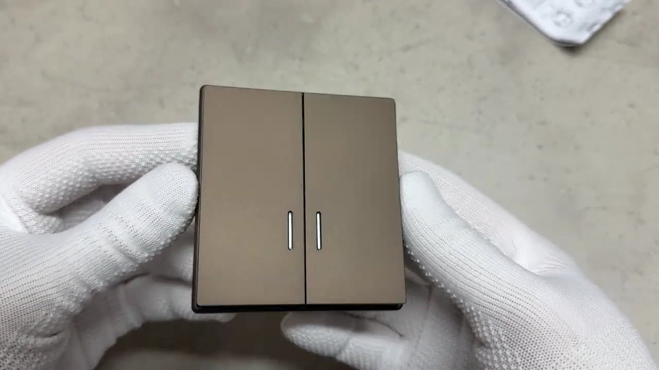 Выключатель двухклавишный с подсветкой МОККО VIDEX NOTA (VF-NT-SW2L-BR)