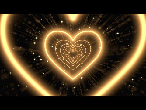 Brown Heart🤎Neon Lights Love Heart Tunnel Background | Heart Background | Moving Background