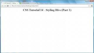 CSS Tutorial 14 - Styling Divs (Height, Width, Borders)