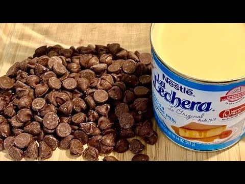 Mix condensed milk and chocolate chips, the result is delicious! Quick and easy dessert!