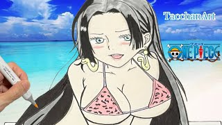 【ONE PIECE】ハンコック描いてみた:なんて大きいの編